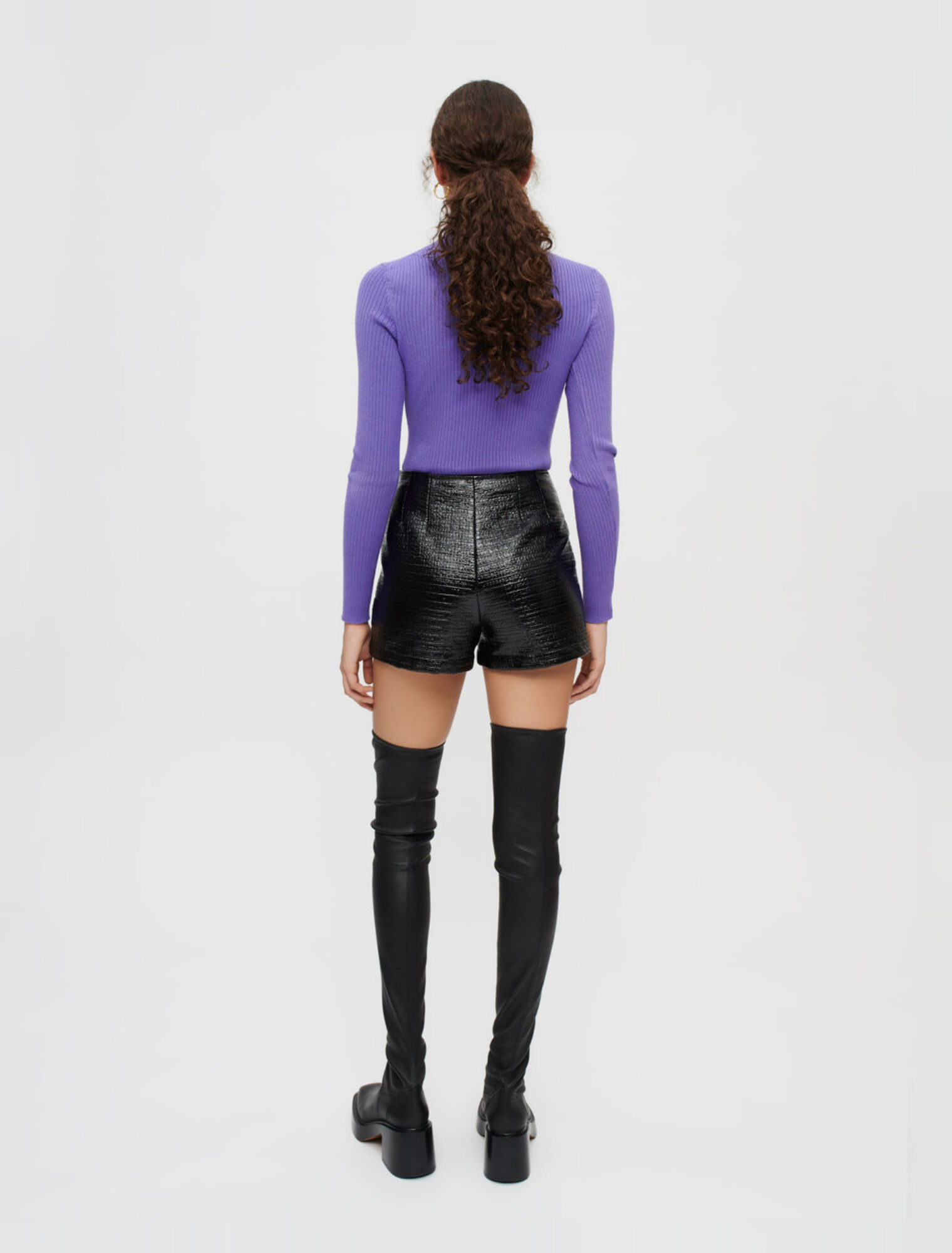 Pantalón corto de tweed repujado