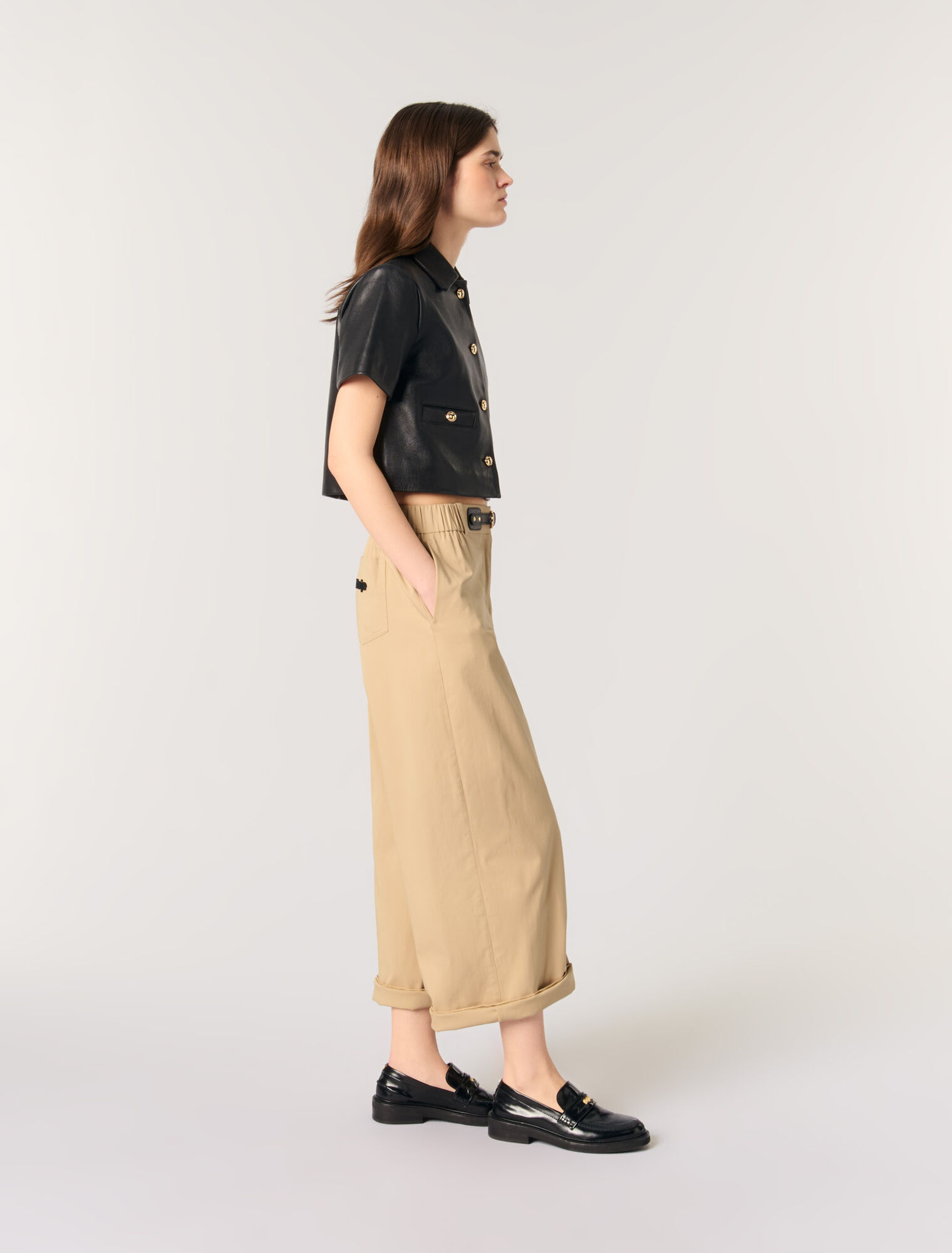 Pantalón ancho de algodón