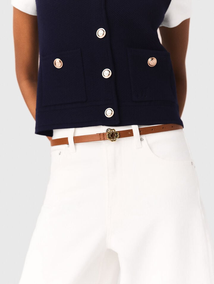 Chaleco de punto con cuello polo