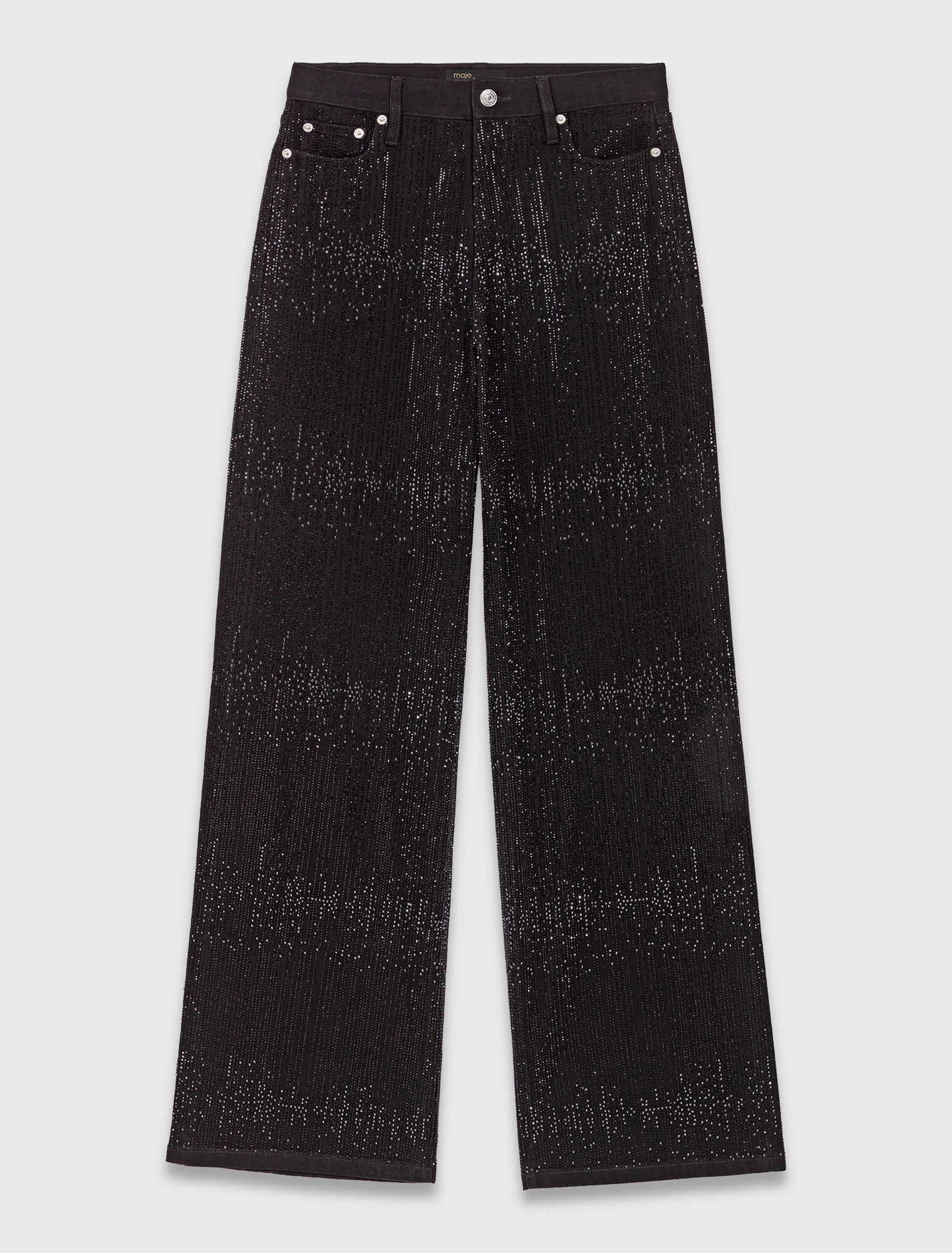 Vaquero ancho con strass