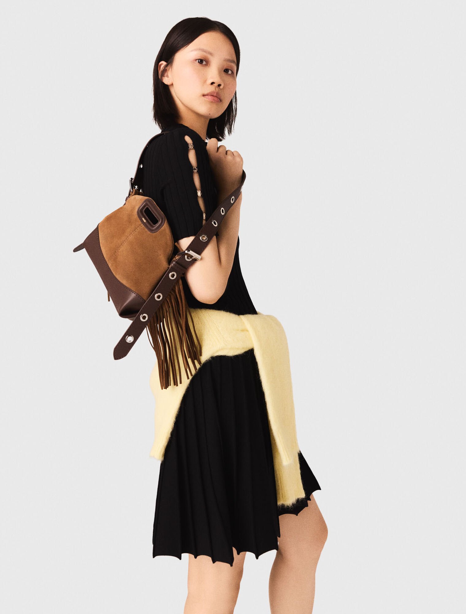 Bolso Miss M mini de piel y ante