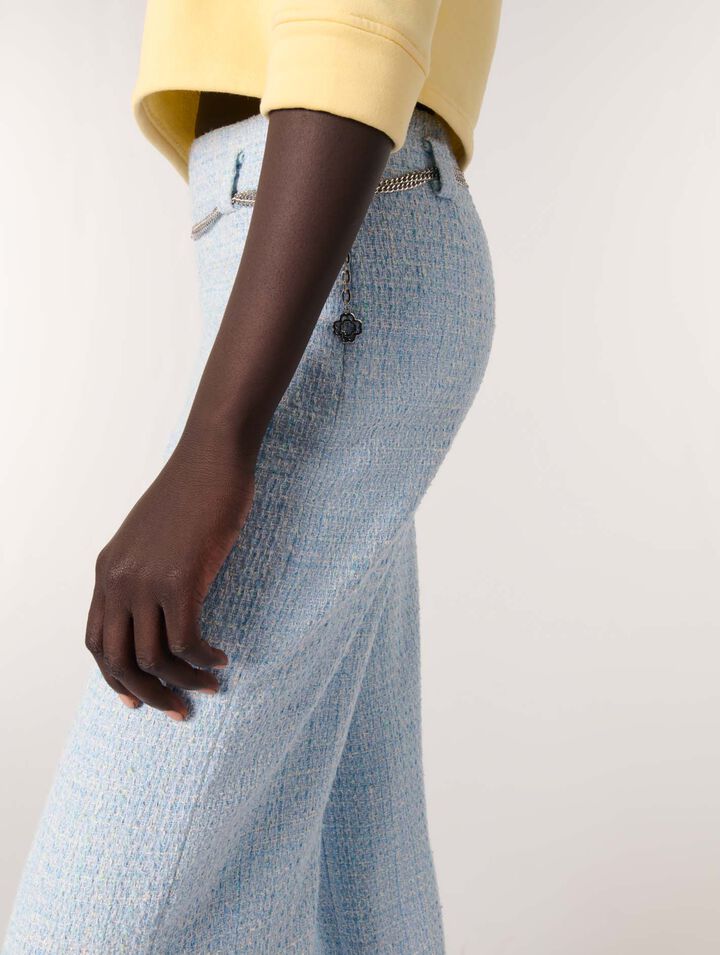 Pantalón de tweed con cinturón