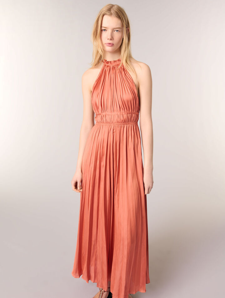 Vestido largo plisado