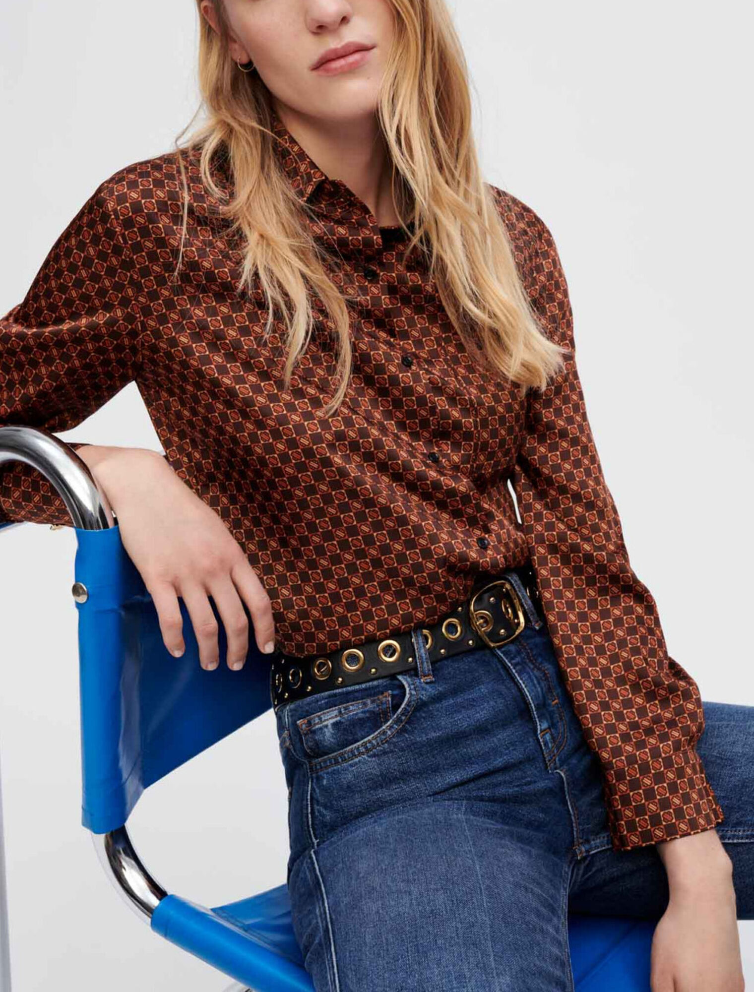 Camisa de satén estampada Mini Clover