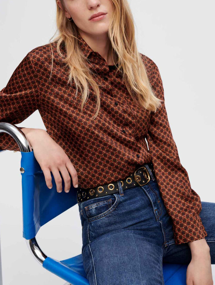Camisa de satén estampada Mini Clover
