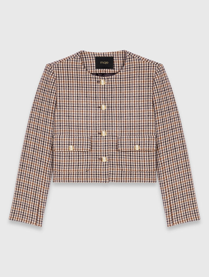 Chaqueta corta a cuadros