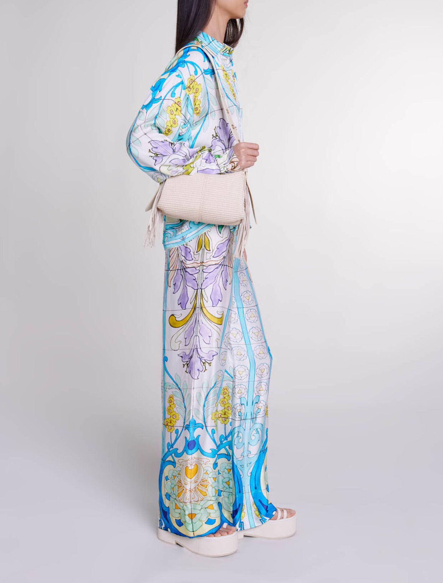 Pantalón satinado estampado