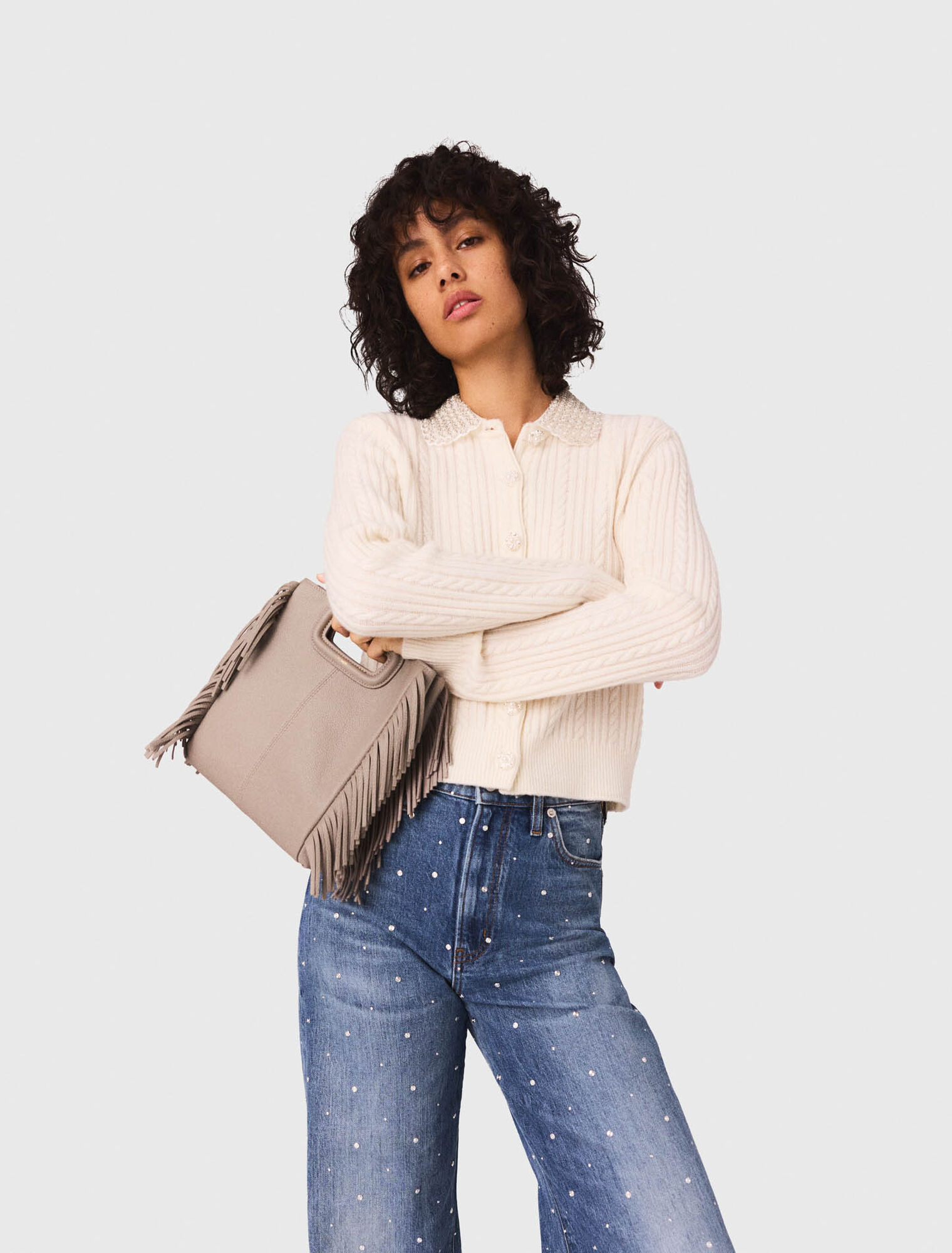 C&aacute;rdigan de punto con cuello desmontable