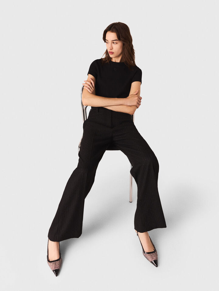 Pantalón de traje con strass