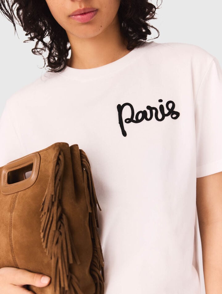 Camiseta con logo Paris bordado