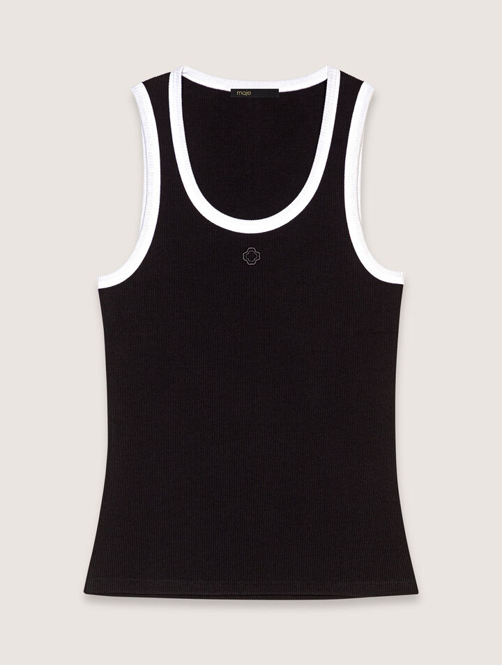 Camiseta de tirantes de canalé