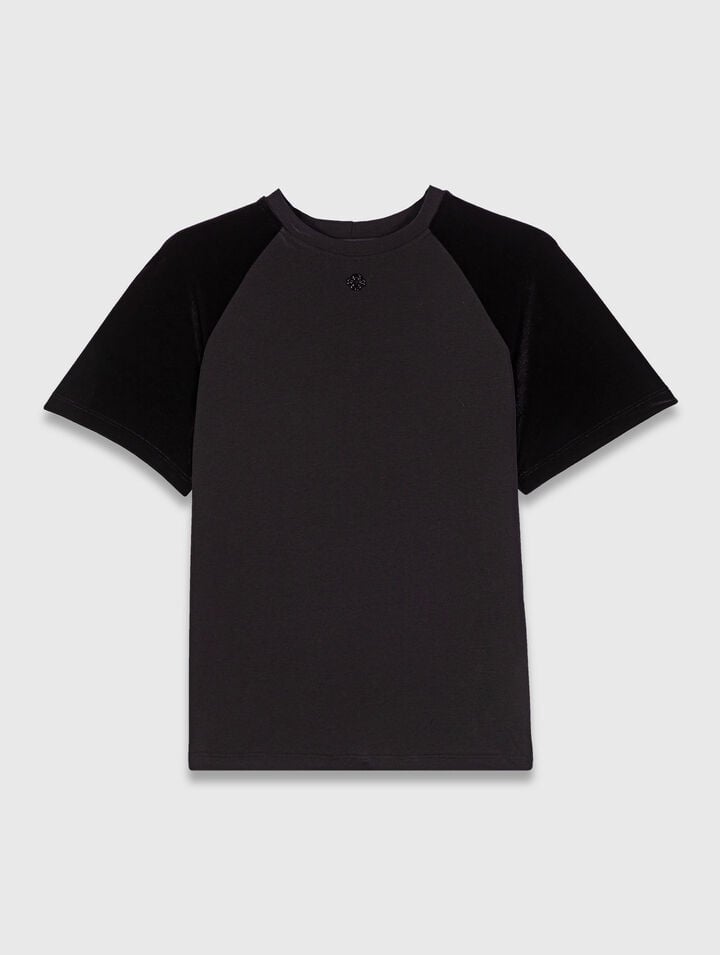 Camiseta con mangas de terciopelo