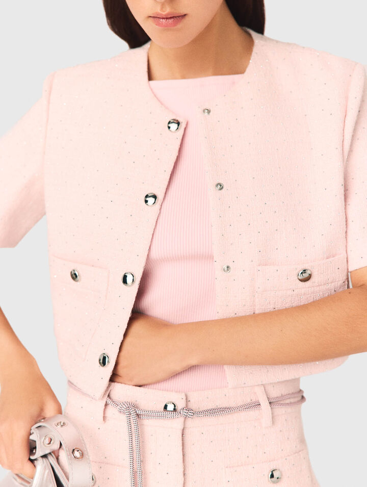 Chaqueta de tweed de manga corta