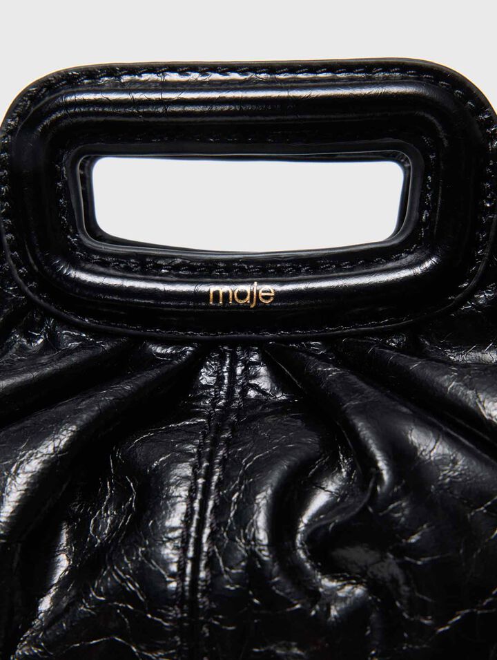 Mini clutch de cuero craquelado
