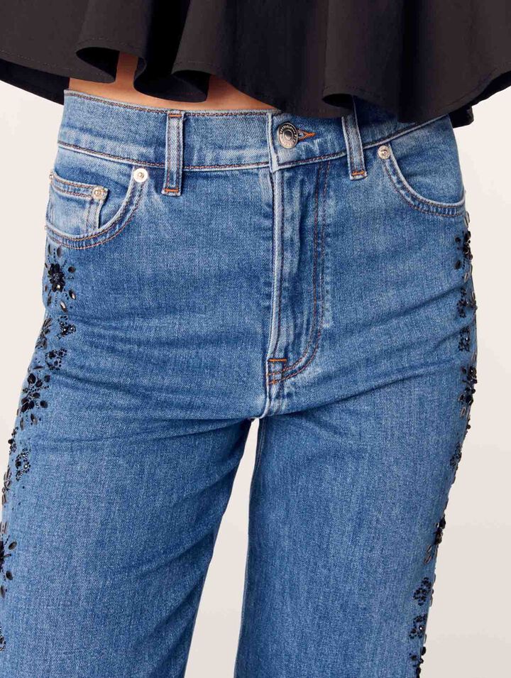 Vaquero bordado con strass