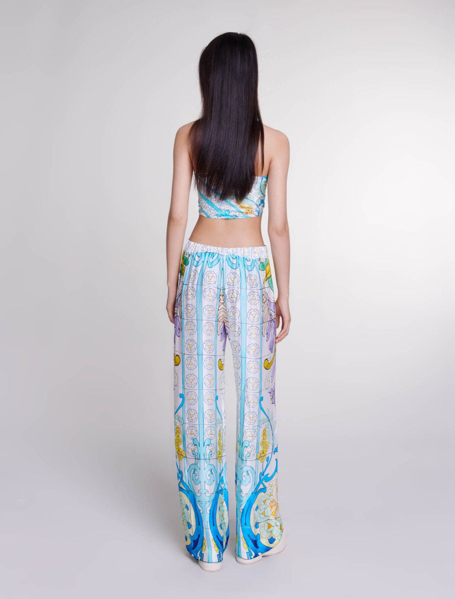 Pantalón satinado estampado