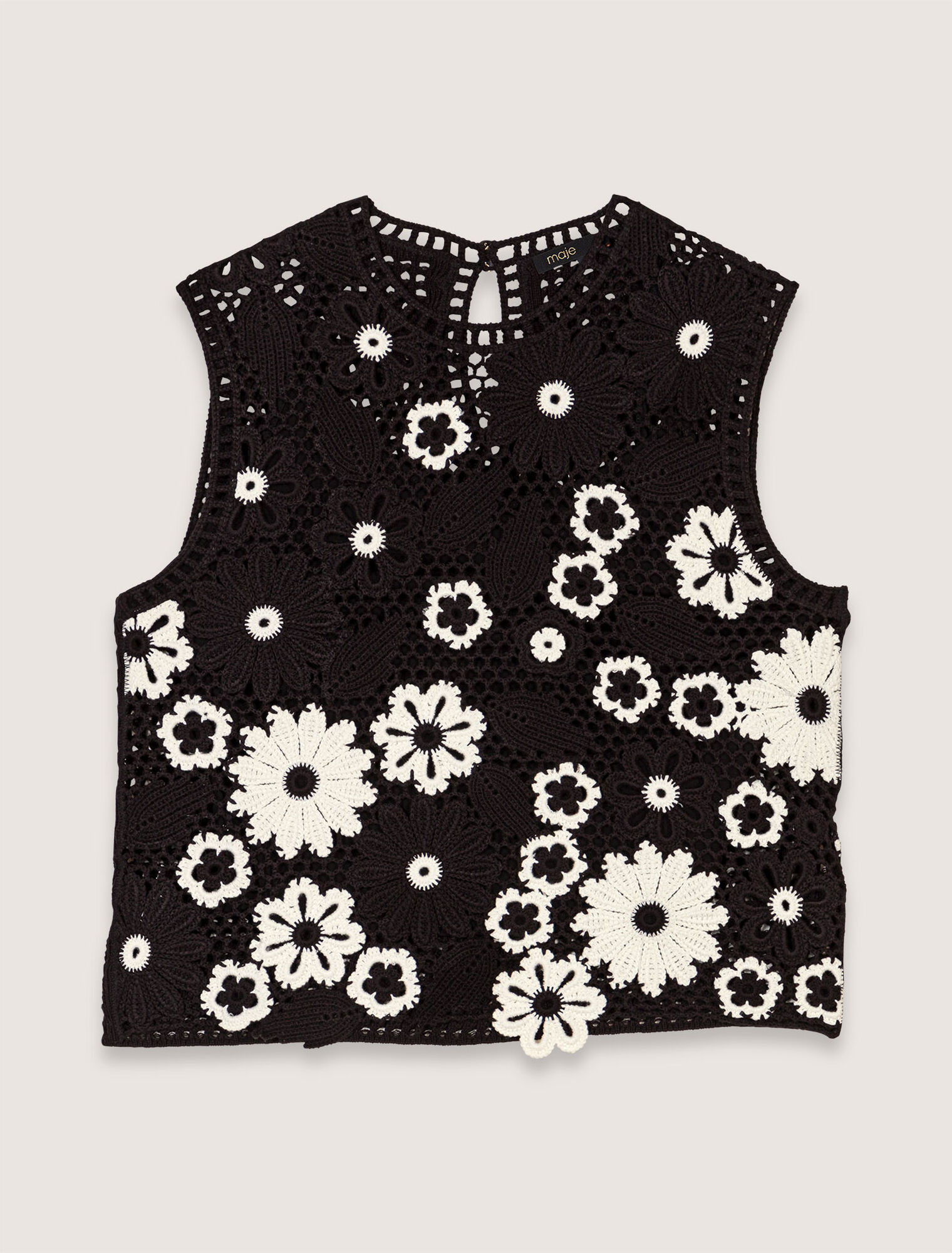 Top de ganchillo floral