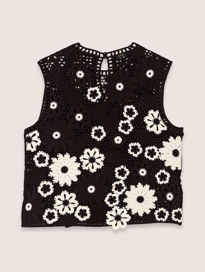 Top de ganchillo floral