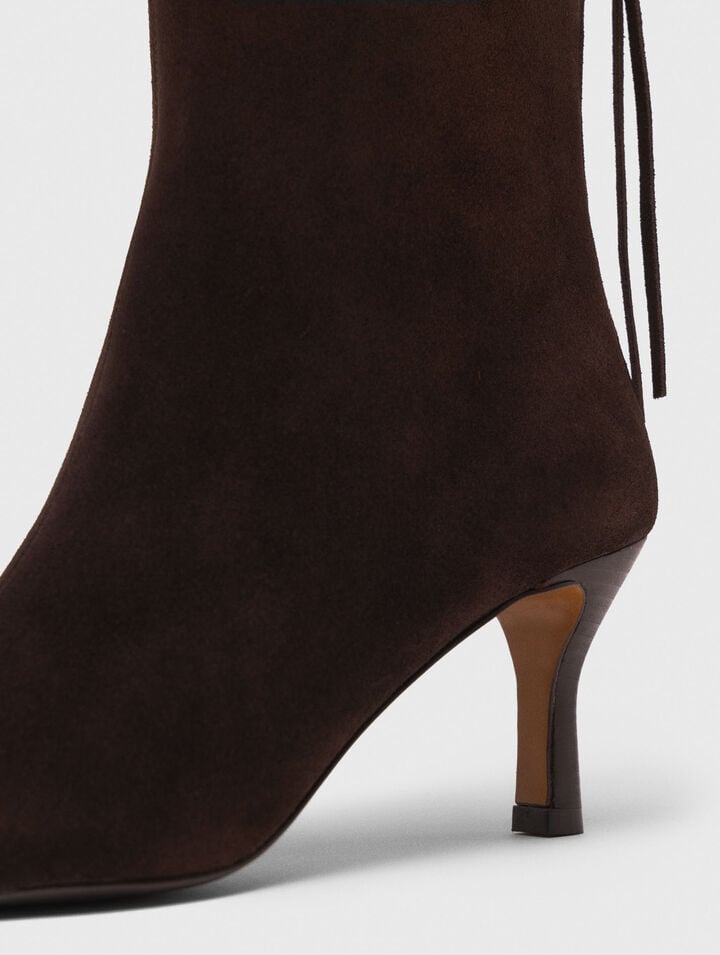 Botines de ante con cremallera