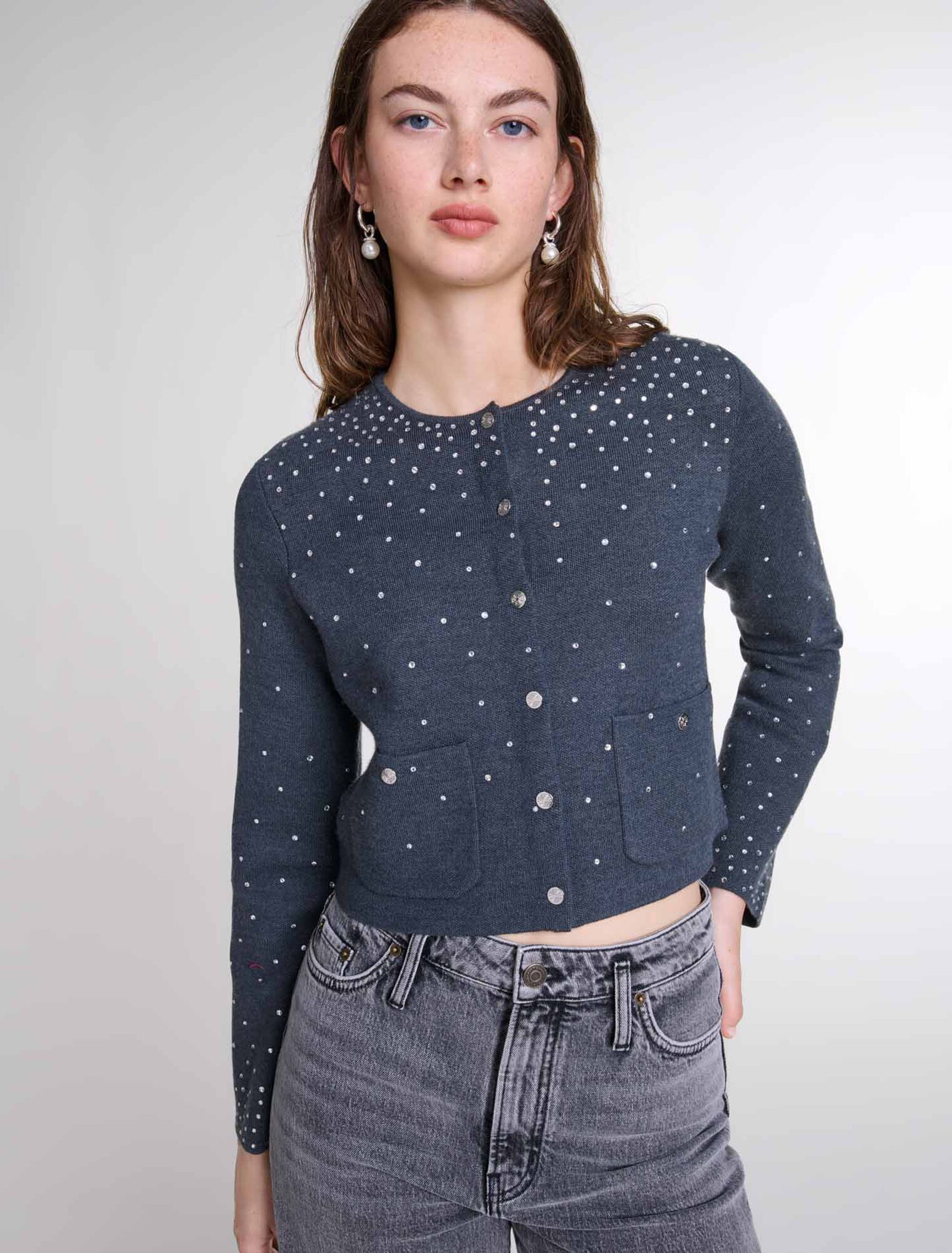 Jersey de punto con strass