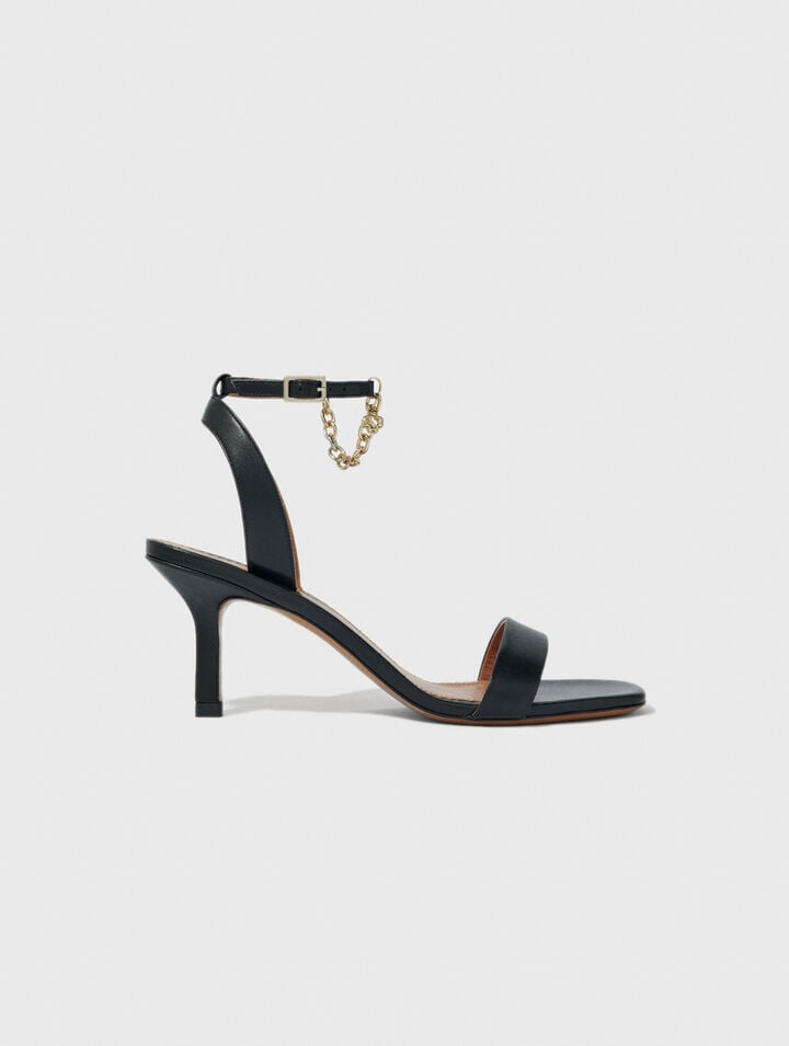 Sandalias de tacón de piel