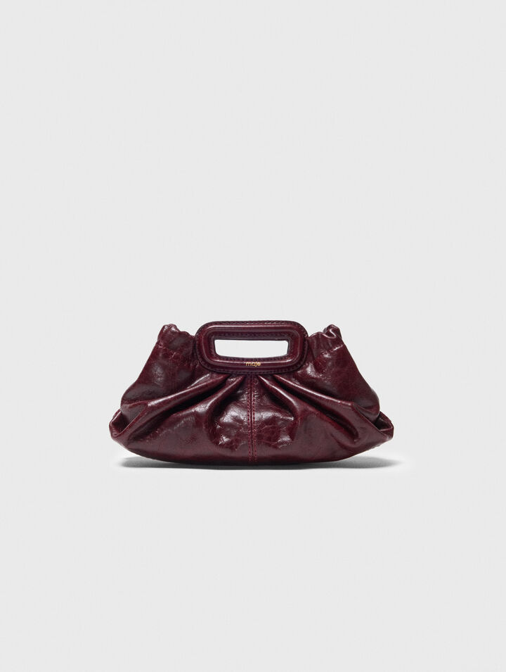 Mini clutch de cuero craquelado