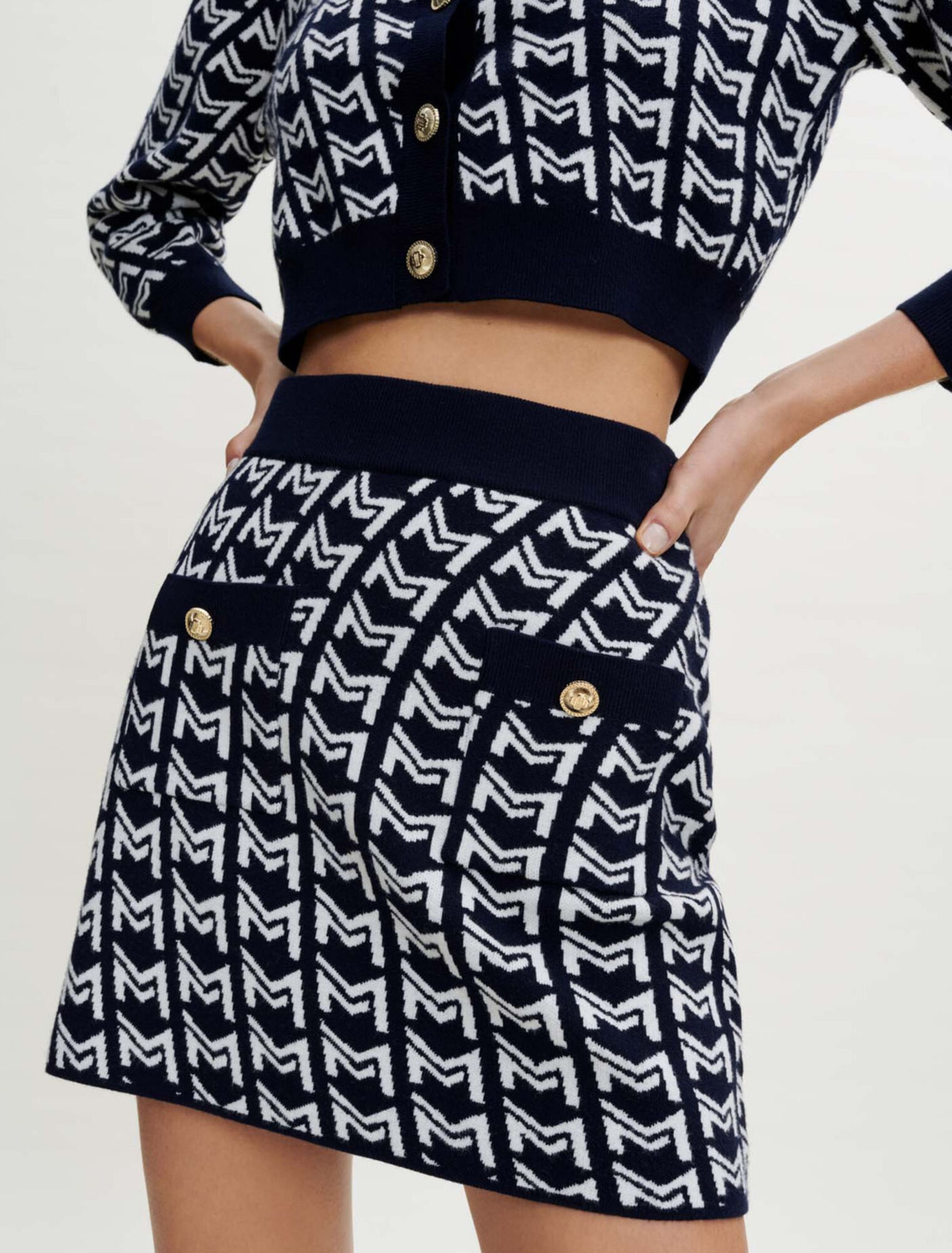Falda de jacquard con monograma 