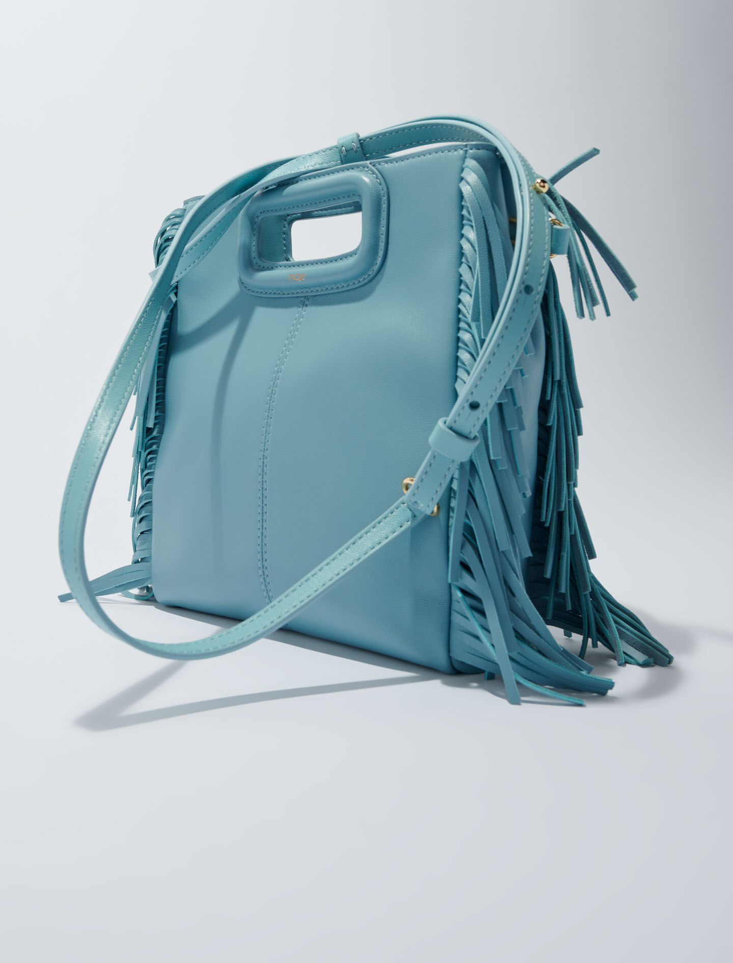Bolso M con flecos de piel lisa Bolsos bandolera Maje