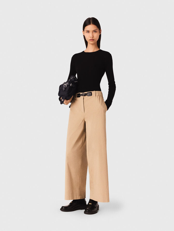 Pantalón ancho de algodón