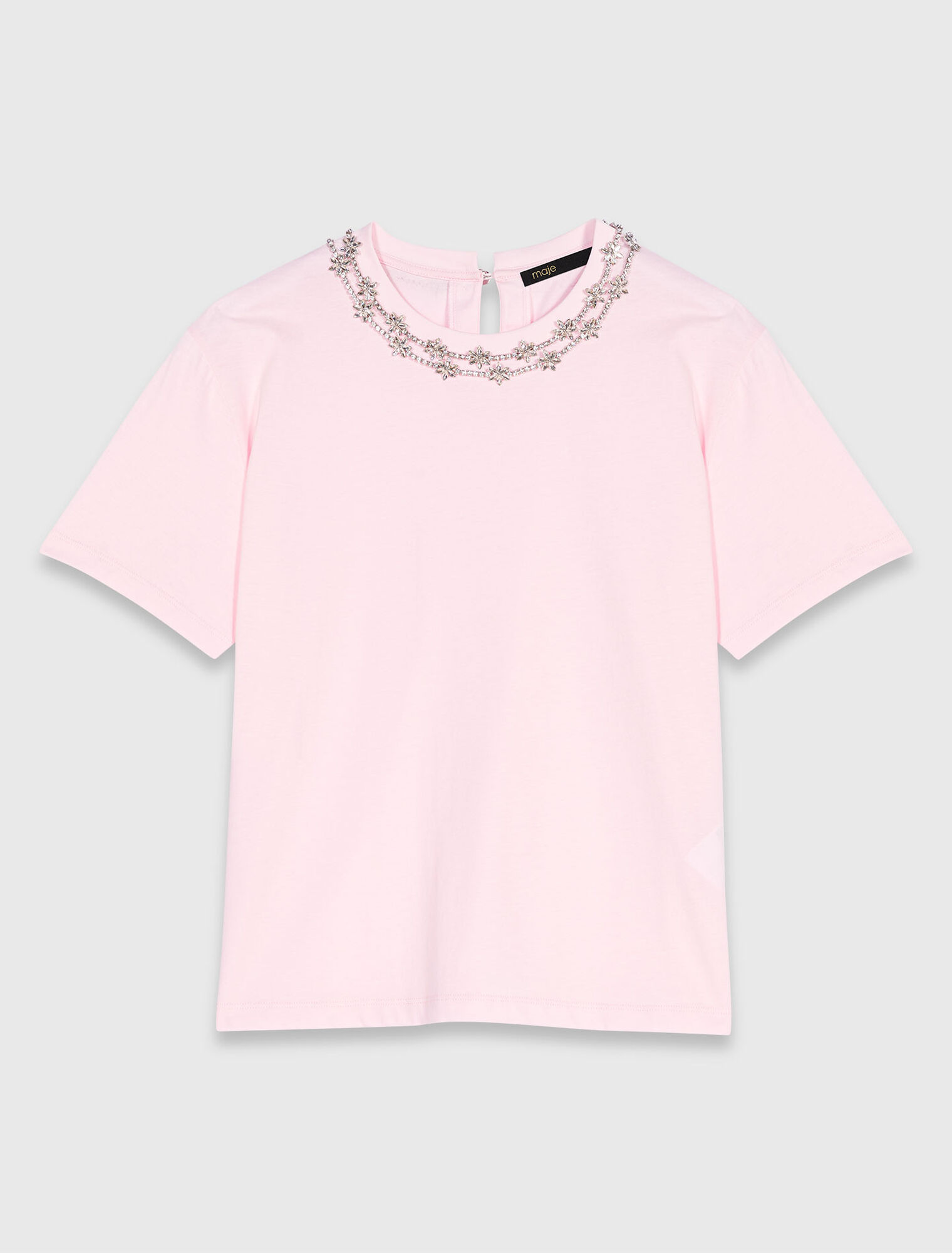 Camiseta manga corta cuello joya