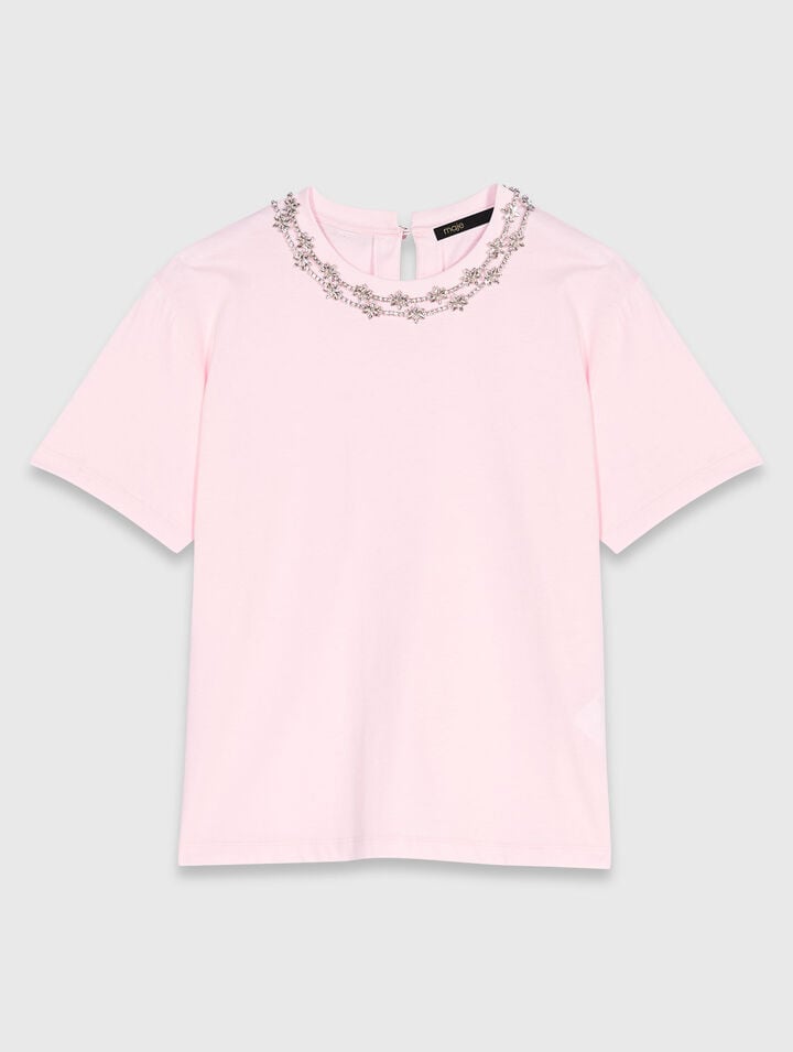 Camiseta manga corta cuello joya