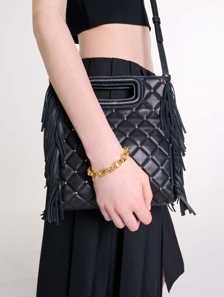 Bolso M acolchado con tachuelas