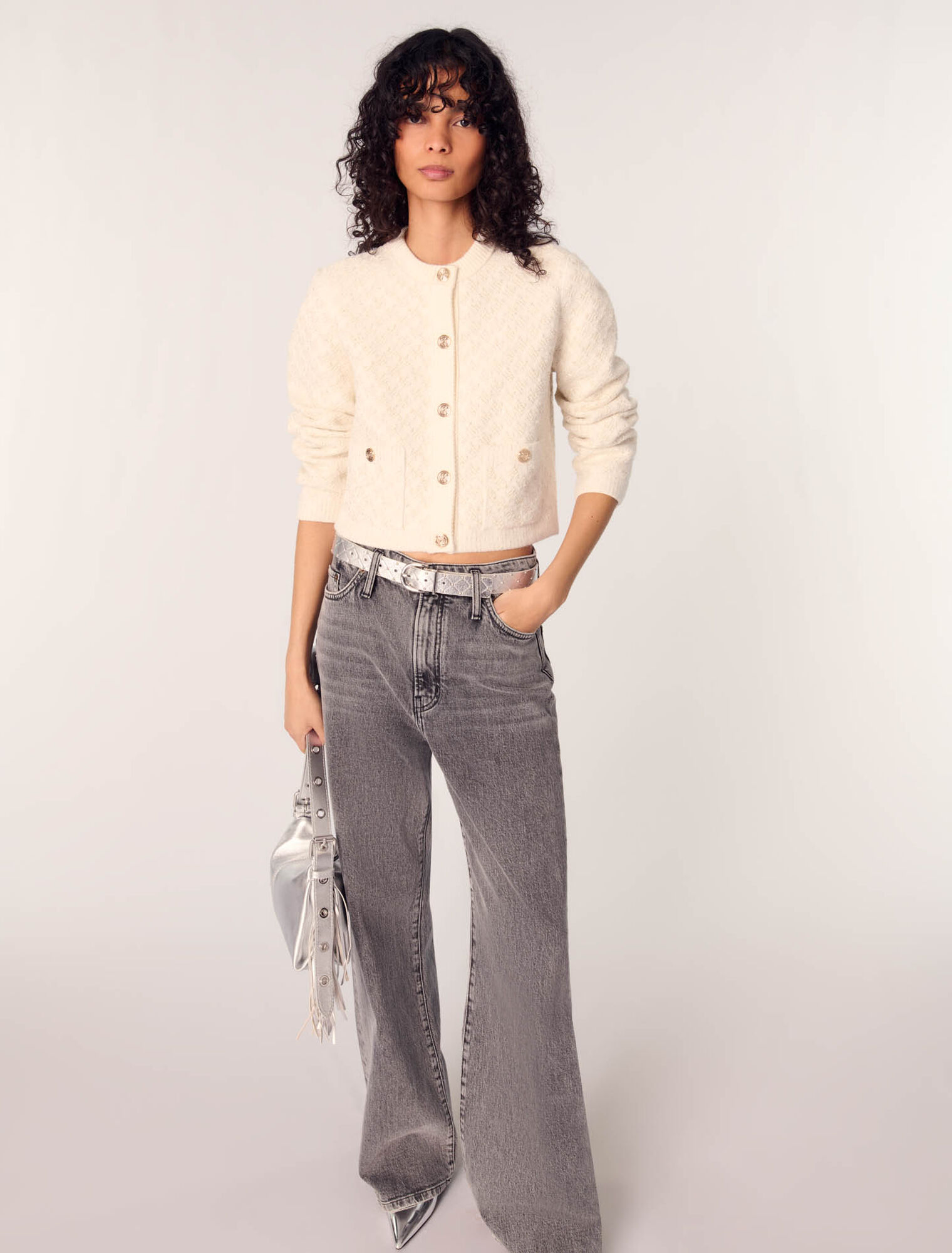 Cárdigan corto efecto tweed