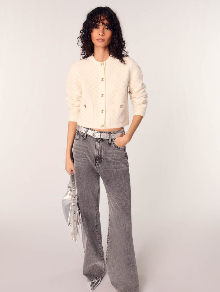 Cárdigan corto efecto tweed