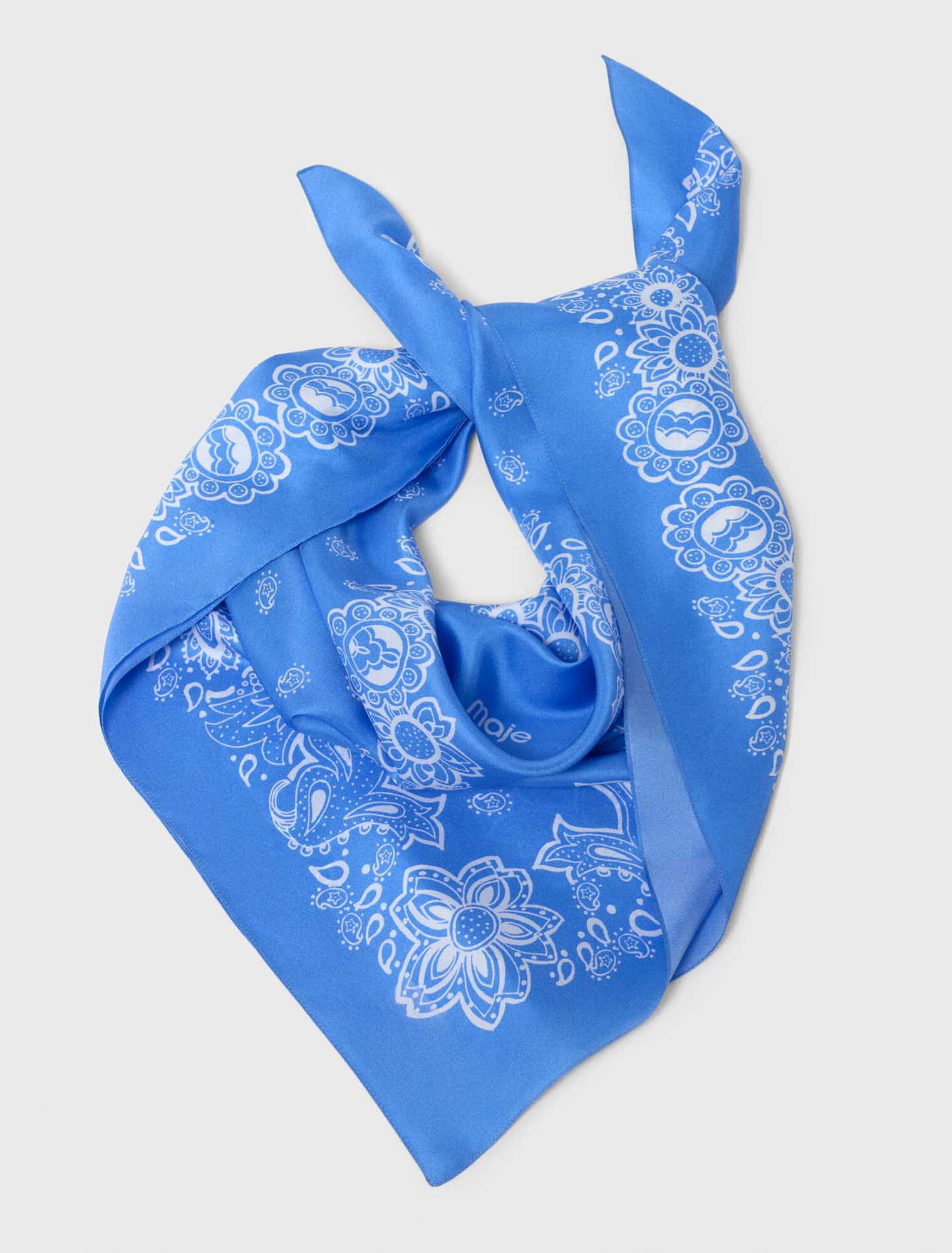 Pa&ntilde;uelo de seda estampado bandana