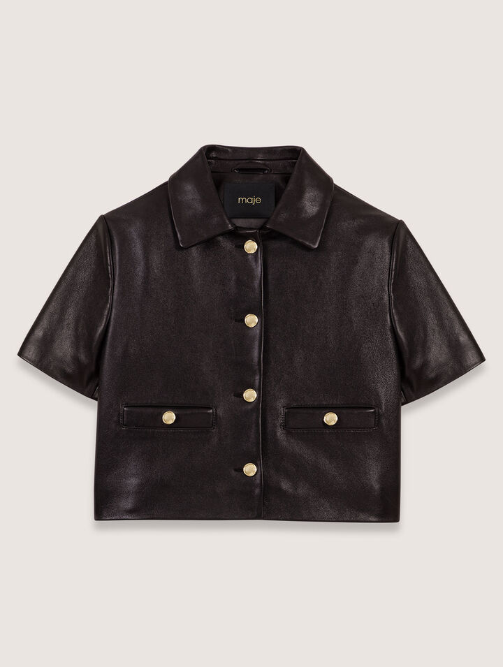 Chaqueta corta de piel