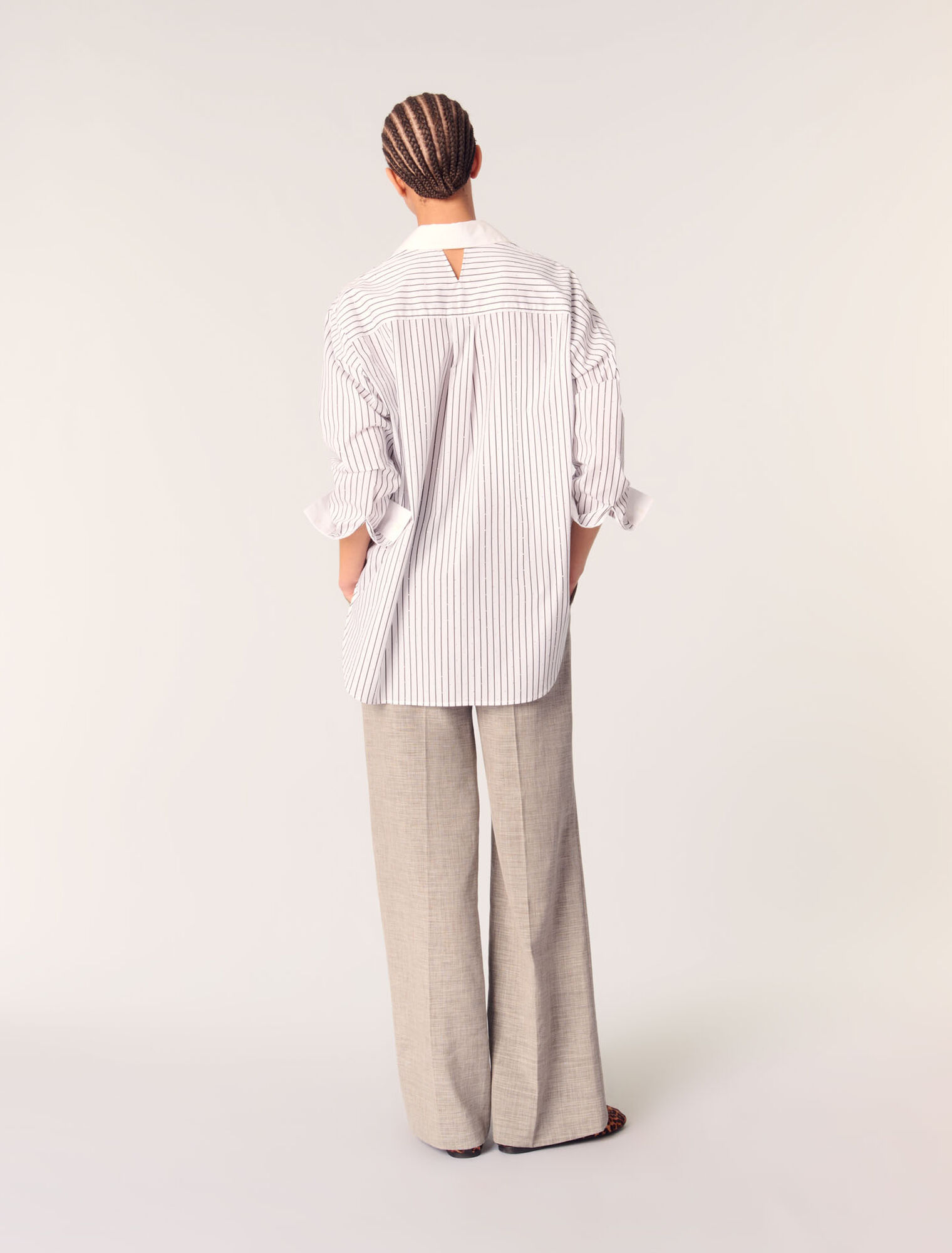 Camisa a rayas con pedrería