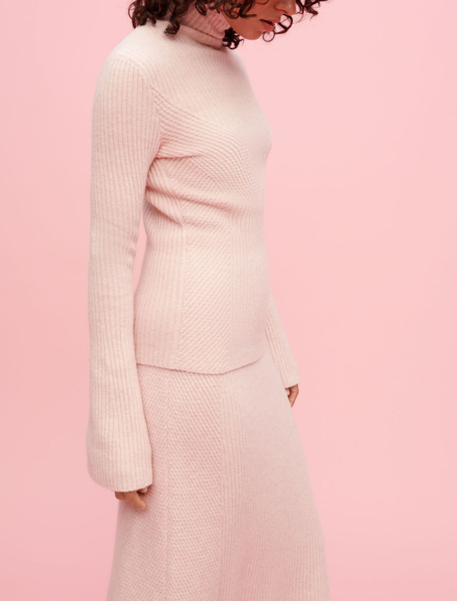 Jersey de punto stretch de cuello alto