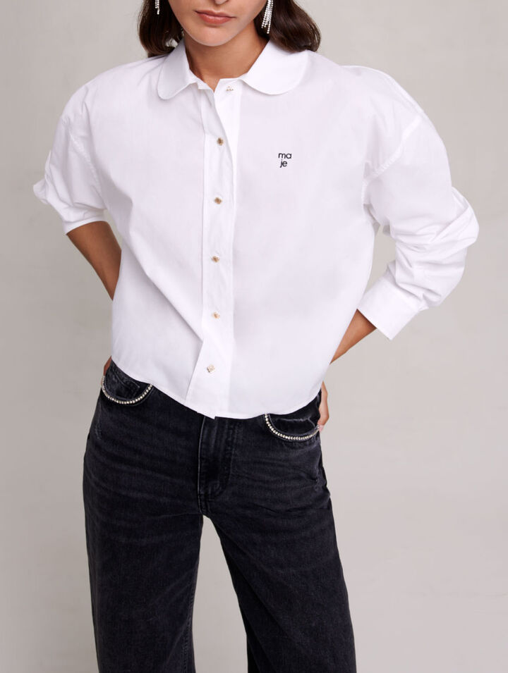 Camisa corta de algodón