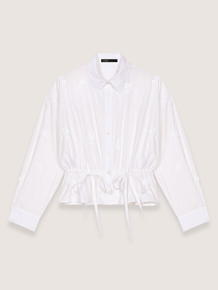Camisa corta bordada