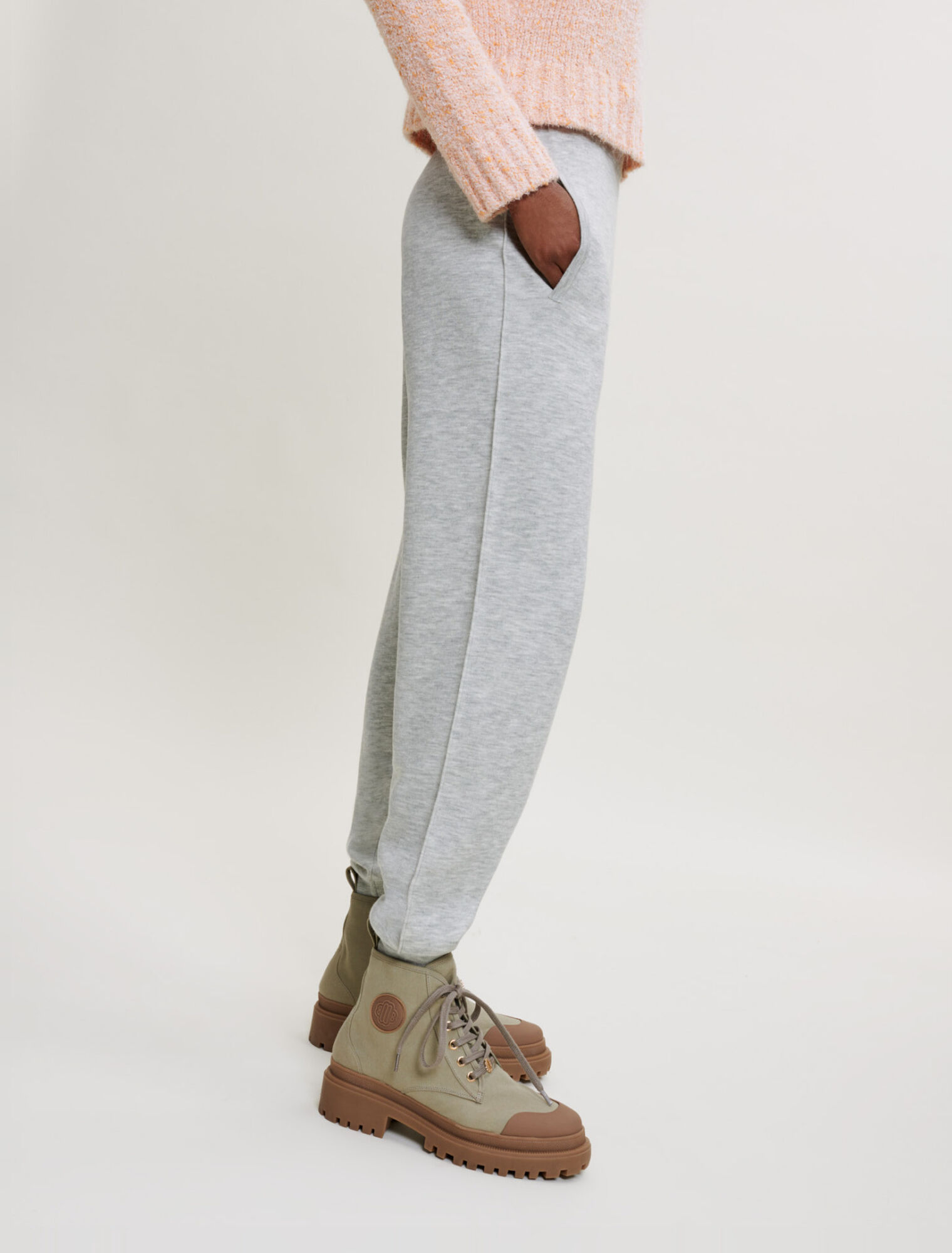 Pantalón jogging de punto jaspeado