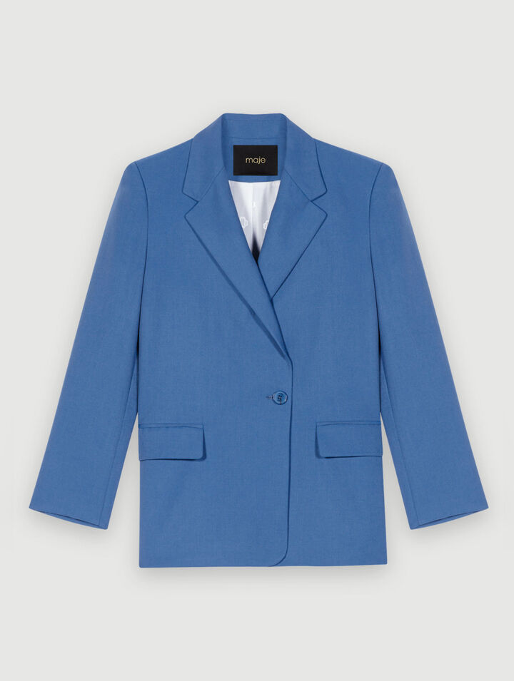 Chaqueta de traje recto azul