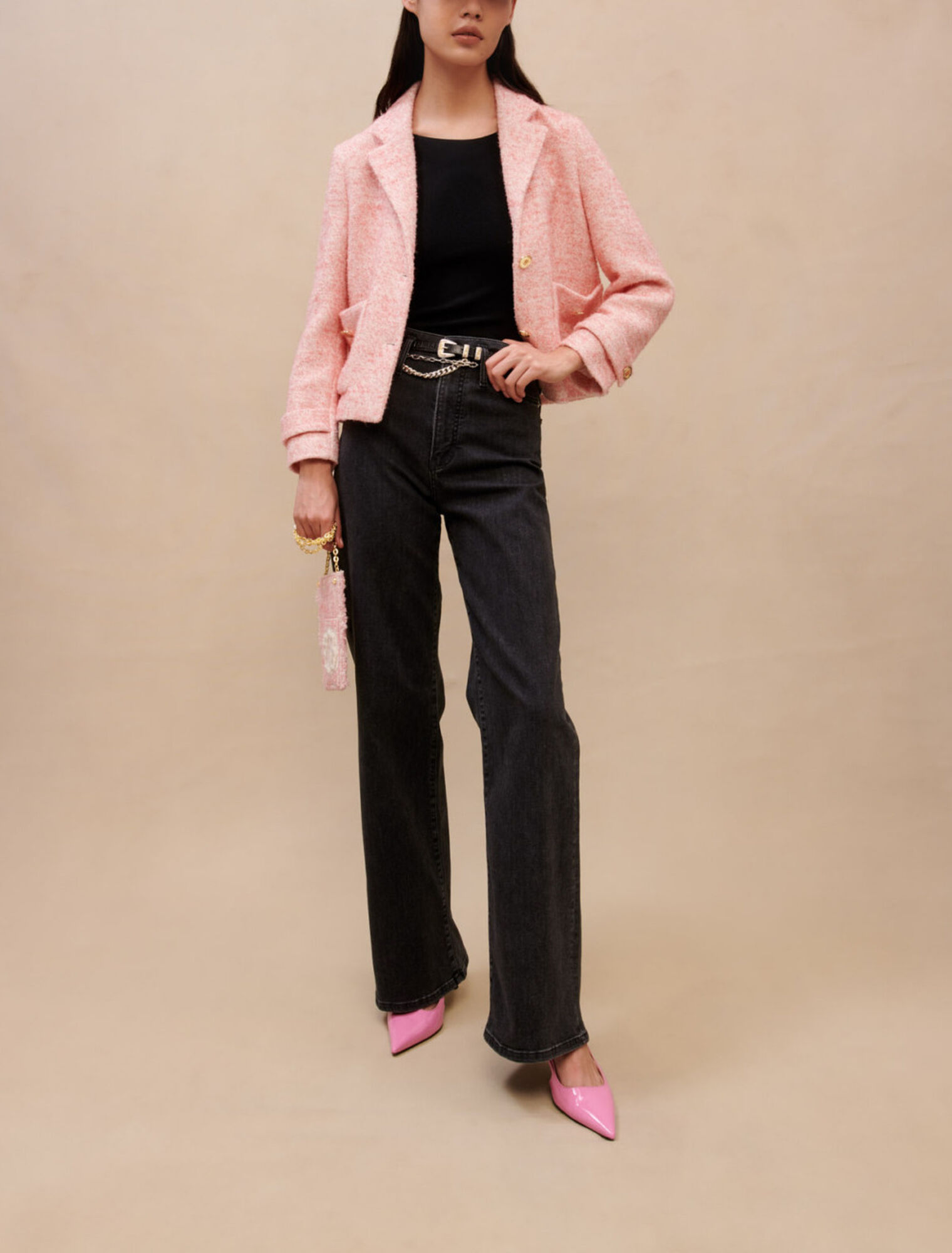 Chaqueta de traje rosa