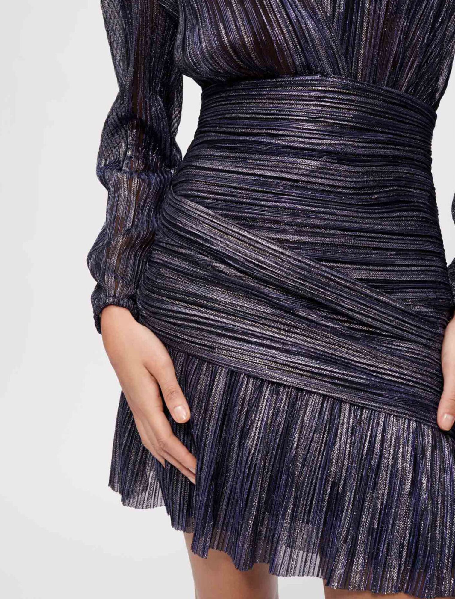 Vestido lamé drapeado