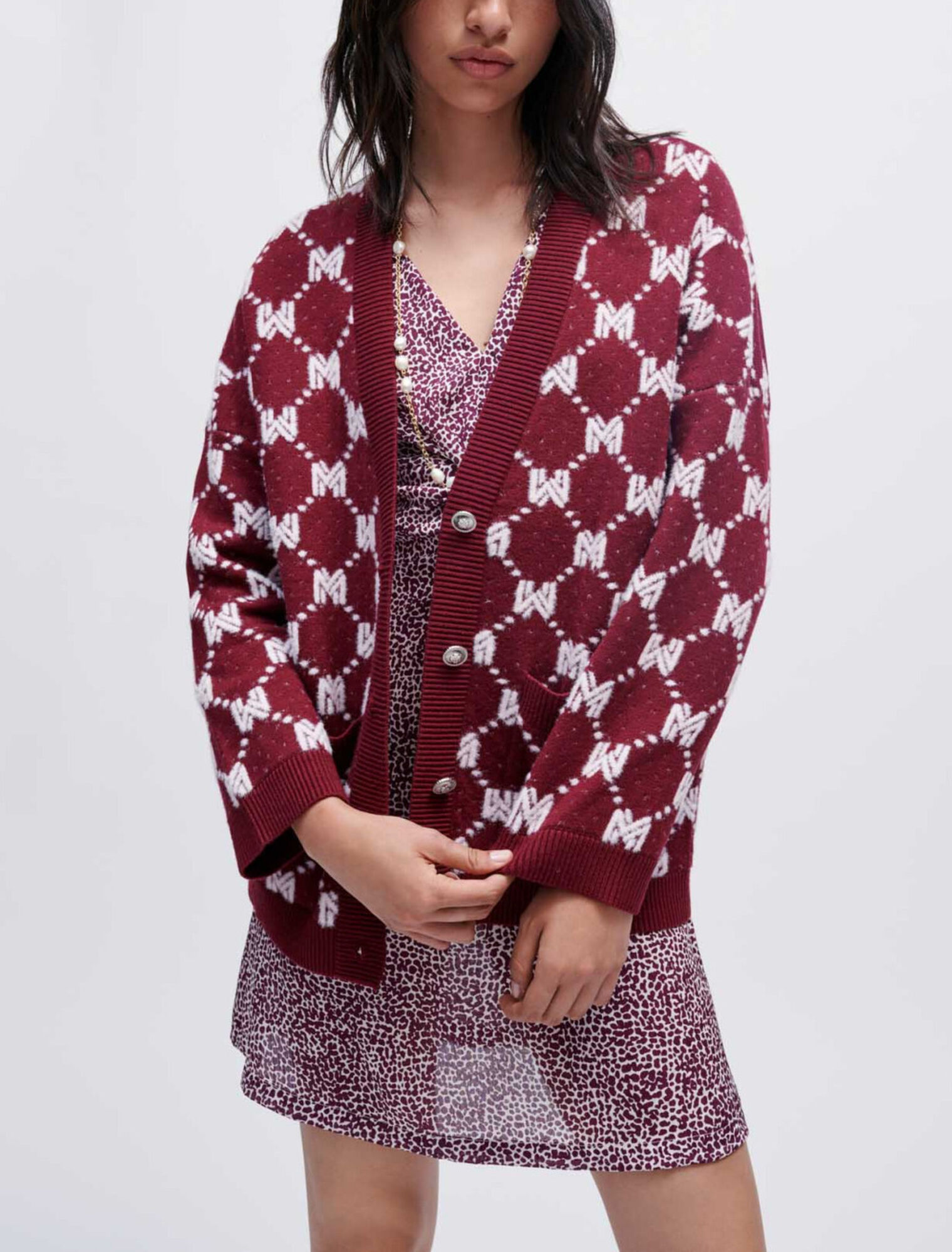 Chaqueta de punto jacquard Maje