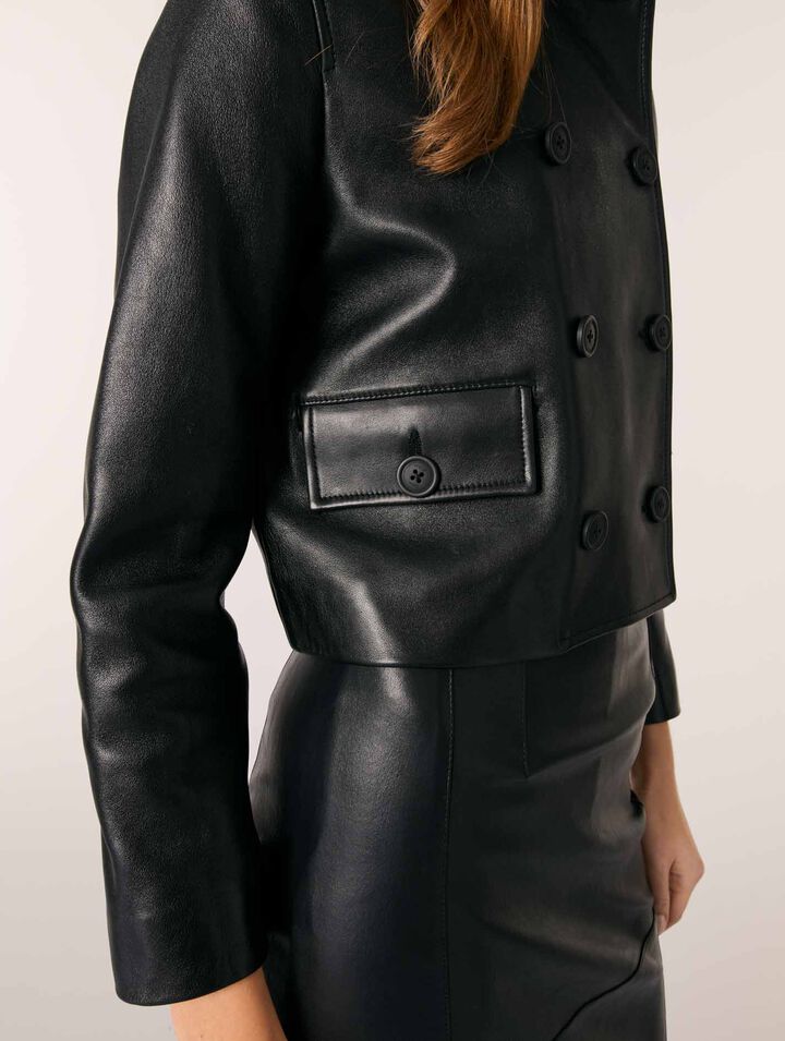 Chaqueta corta de piel
