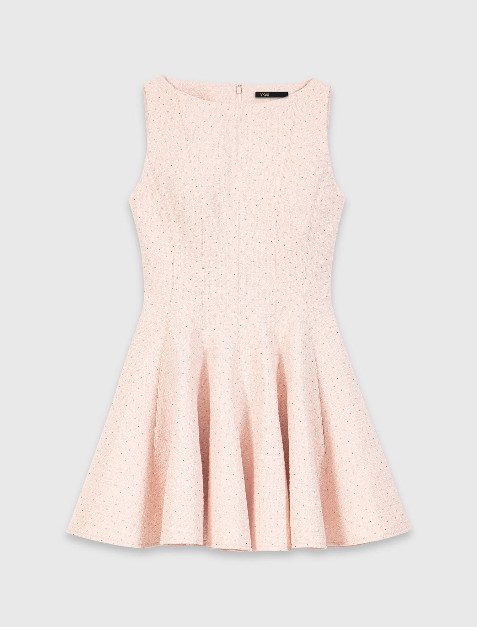 Vestido corto acampanado de tweed