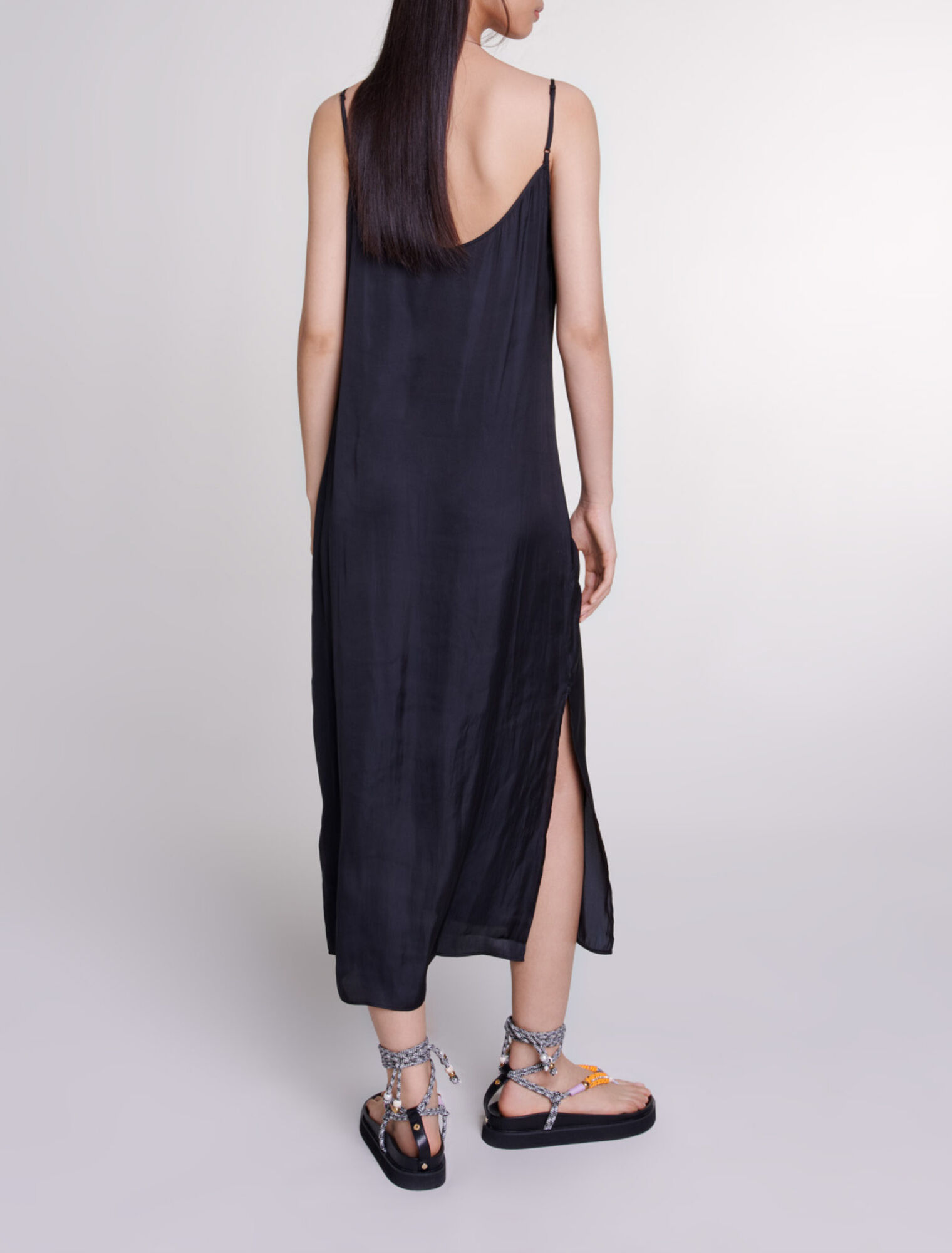 Vestido largo de satén