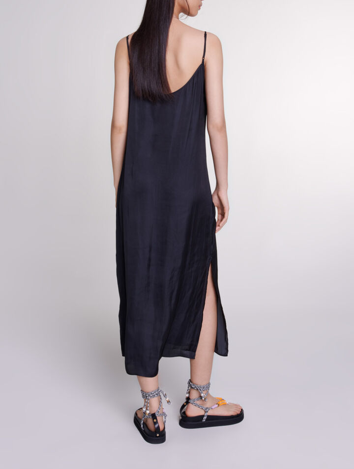 Vestido largo de satén