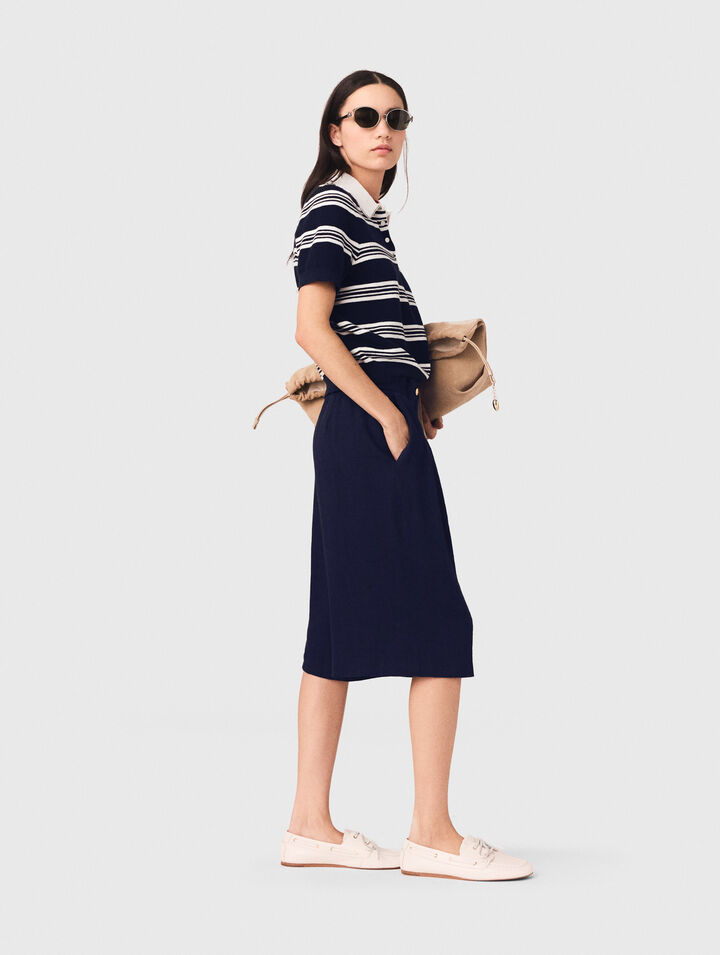 Polo a rayas con strass en cuello